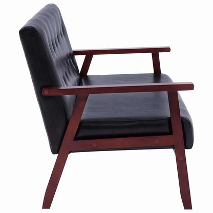 Set di Divani 3 pz Nero in Similpelle - homemem39