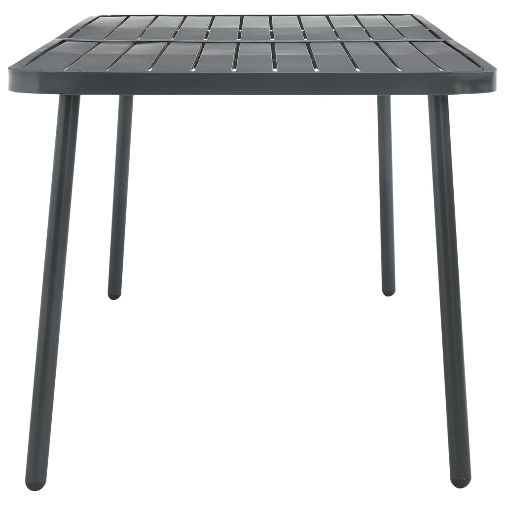 Tavolo da Giardino Grigio Scuro 180x83x72 cm in Acciaio | homemem39