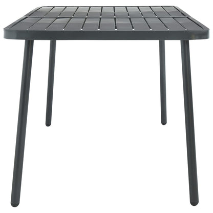 Tavolo da Giardino Grigio Scuro 180x83x72 cm in Acciaio | homemem39