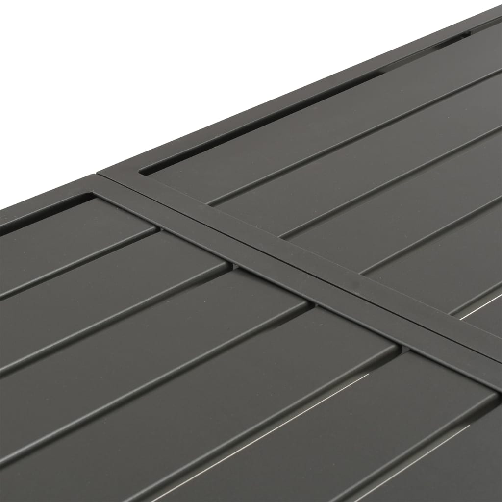 Tavolo da Giardino Grigio Scuro 180x83x72 cm in Acciaio | homemem39