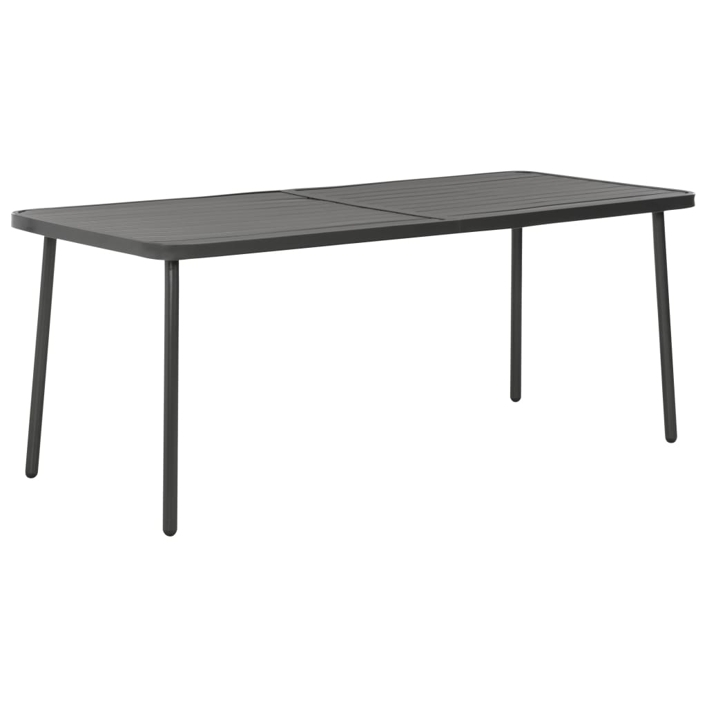 Set da Pranzo da Giardino 9 pz in Acciaio Grigio Scuro | homemem39