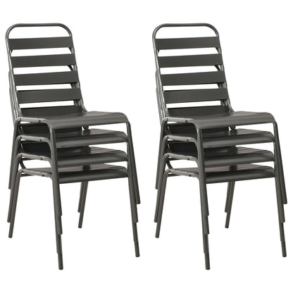 Set da Pranzo da Giardino 9 pz in Acciaio Grigio Scuro | homemem39