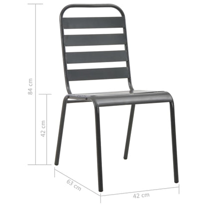 Set da Pranzo da Giardino 9 pz in Acciaio Grigio Scuro | homemem39