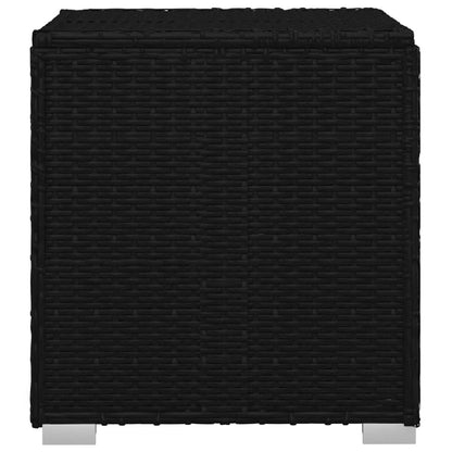 Lettino Prendisole Cuscino e Tavolino Polyrattan Bianco Crema - homemem39