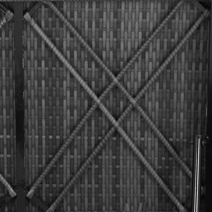 Lettino Prendisole con Cuscino e Tavolino in Polyrattan Grigio - homemem39