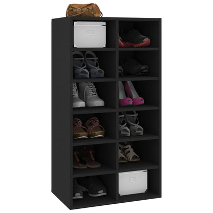 Scarpiera Nera 54x34x100,5 cm in Legno Multistrato - homemem39