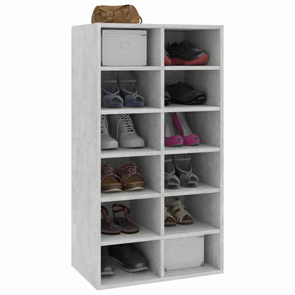 Cement Gray Shoe Rack 54x34x100.5 cm in Multilayer Wood