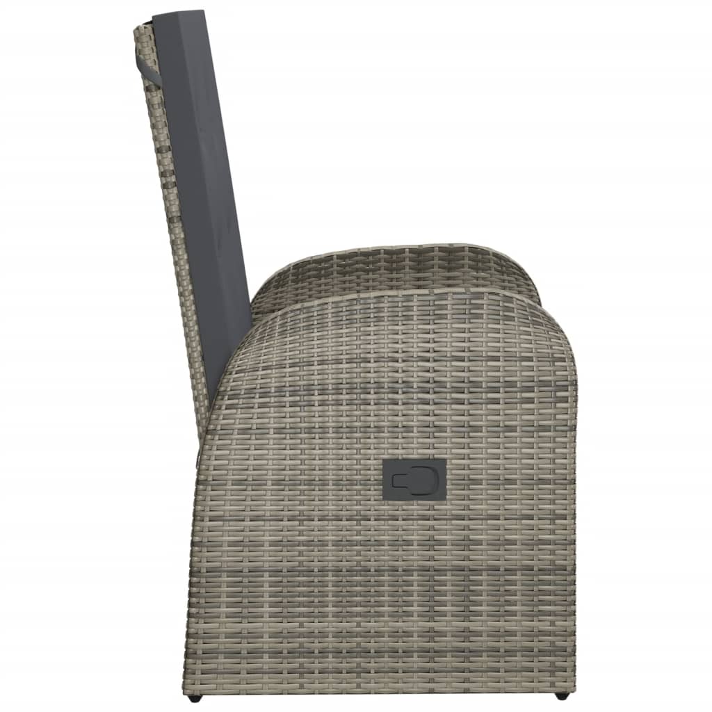 Sedie da Giardino Reclinabili 2 pz e Cuscini Polyrattan Grigio | homemem39