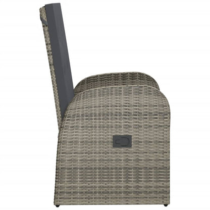 Sedie da Giardino Reclinabili 2 pz e Cuscini Polyrattan Grigio - homemem39