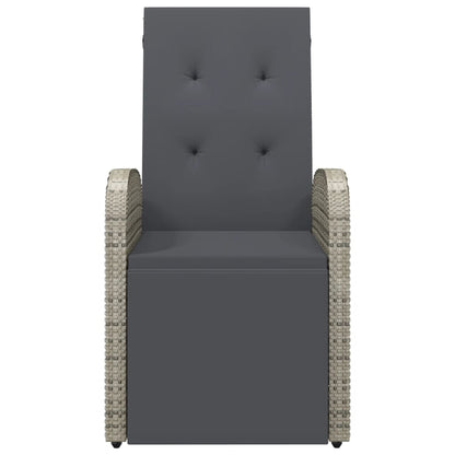 Sedie da Giardino Reclinabili e Cuscini Polyrattan Grigio | homemem39