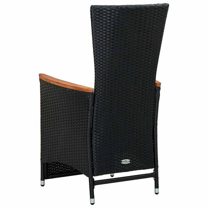 Set da Pranzo da Giardino 7 pz in Polyrattan e Acacia Nero