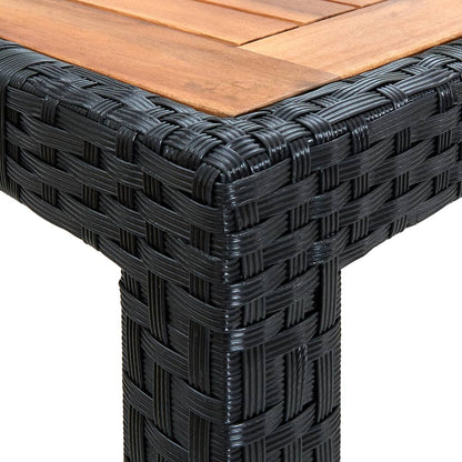 Set da Pranzo da Giardino 7 pz in Polyrattan e Acacia Nero | homemem39