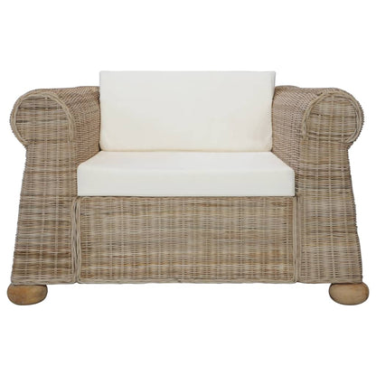 Set di Divani 2 pz con Cuscini in Rattan Naturale - homemem39