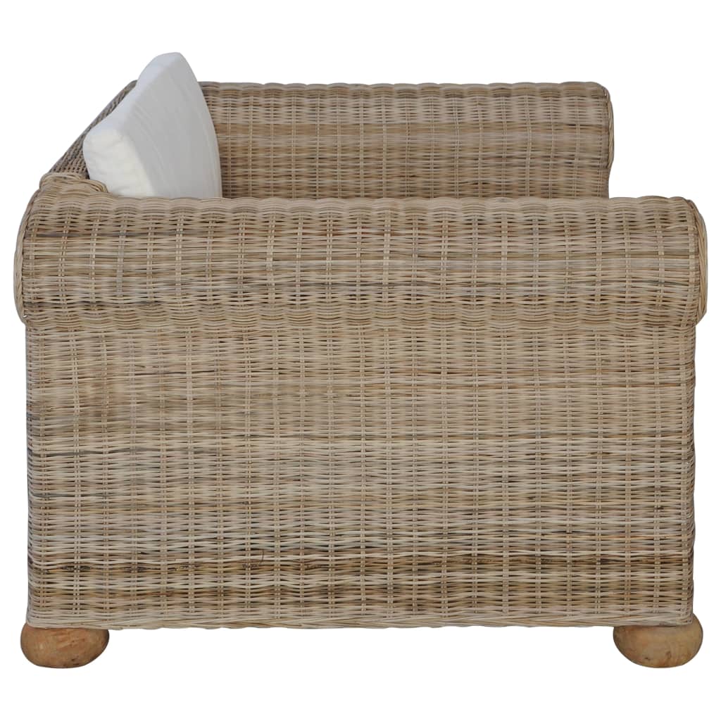Set di Divani 2 pz con Cuscini in Rattan Naturale - homemem39