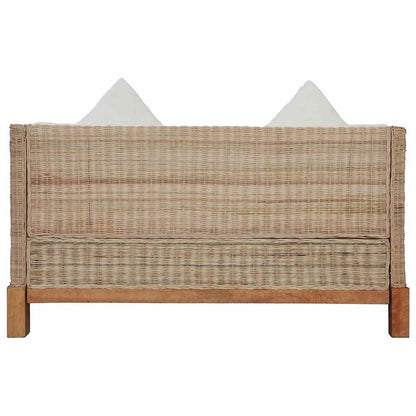 Set di Divani 2 pz con Cuscini in Rattan Naturale