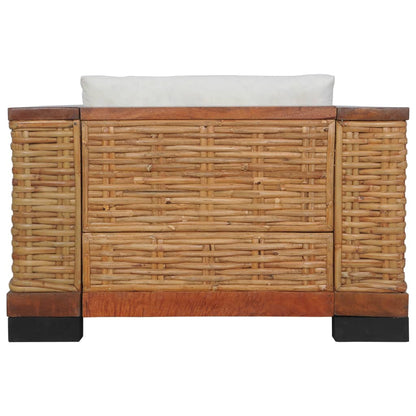 Set di Divani 2 pz con Cuscini in Rattan Naturale Marrone - homemem39