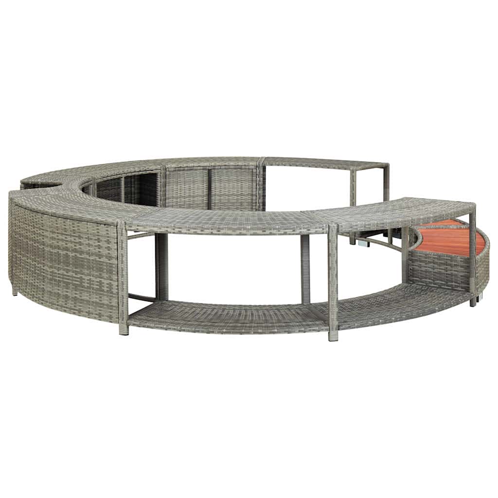 Bordo per Vasca da Spa in Polyrattan Grigio - homemem39