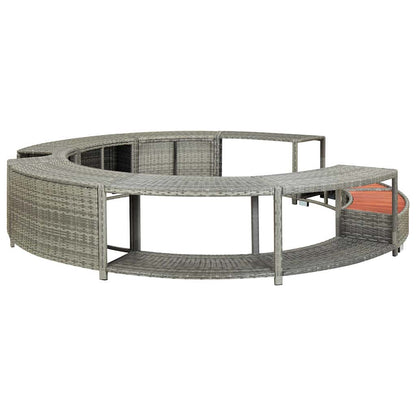 Bordo per Vasca da Spa in Polyrattan Grigio - homemem39