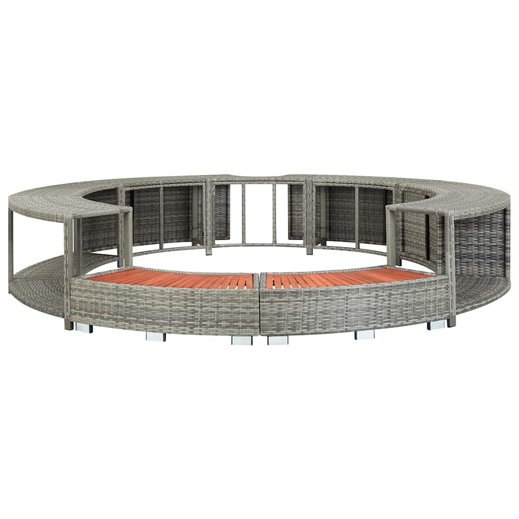 Bordo per Vasca da Spa in Polyrattan Grigio - homemem39