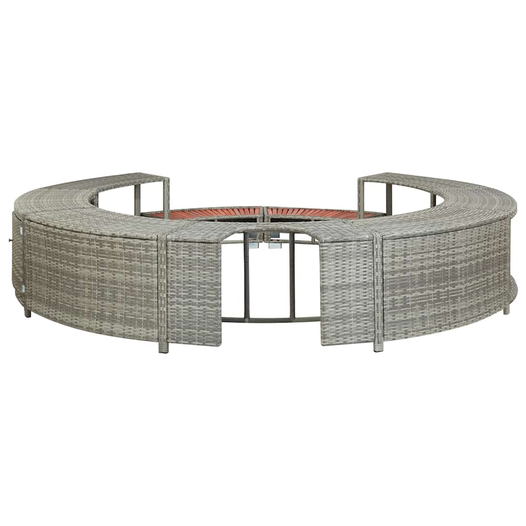 Bordo per Vasca da Spa in Polyrattan Grigio - homemem39