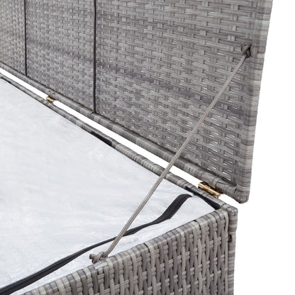 Baule da Giardino Grigio 120x50x60 cm in Polyrattan - homemem39