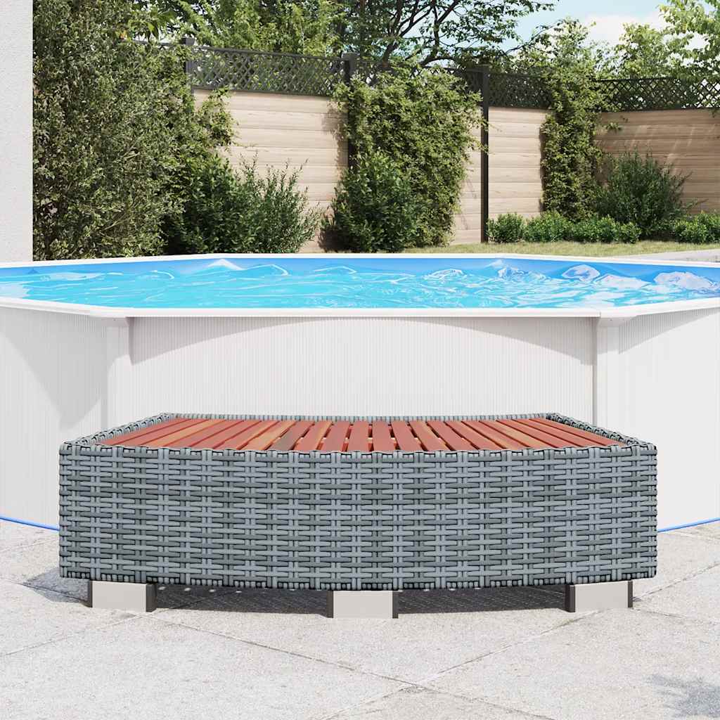 Scalino per Spa Grigio in Polyrattan 92x45x25 cm | homemem39