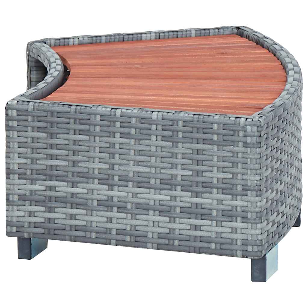 Scalino per Spa Grigio in Polyrattan 92x45x25 cm | homemem39