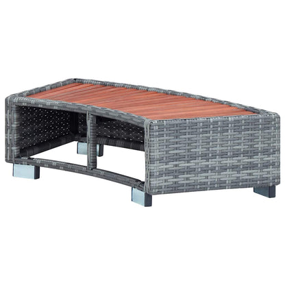 Scalino per Spa Grigio in Polyrattan 92x45x25 cm | homemem39