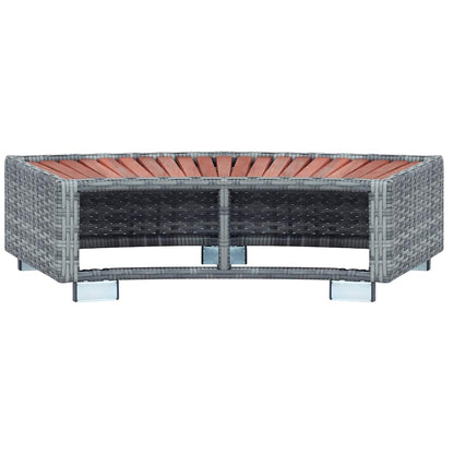 Scalino per Spa Grigio in Polyrattan 92x45x25 cm | homemem39
