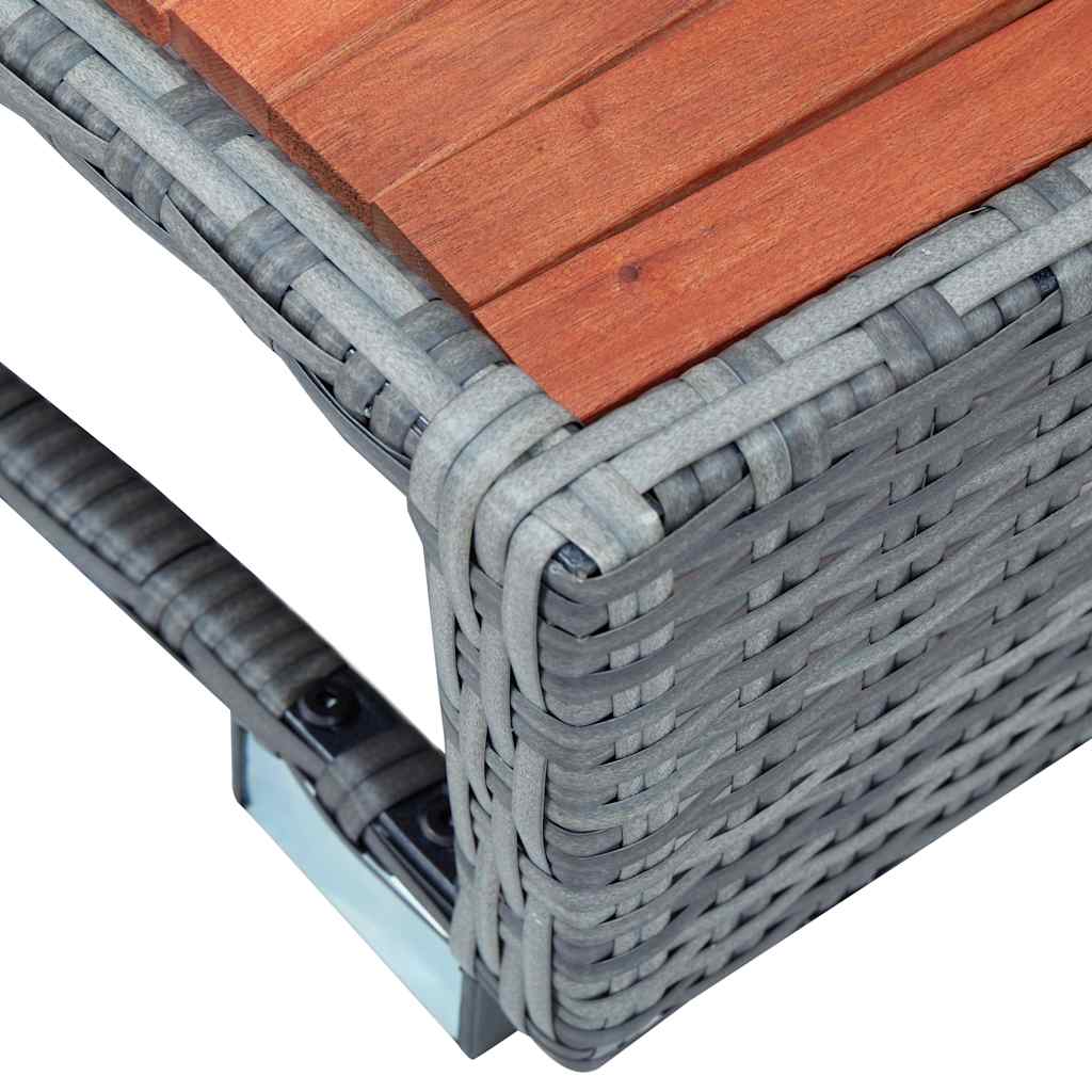 Scalino per Spa Grigio in Polyrattan 92x45x25 cm | homemem39
