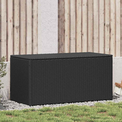 Baule da Giardino in Polyrattan 100x50x50 cm Nero | homemem39