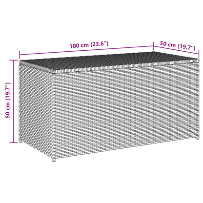 Baule da Giardino in Polyrattan 100x50x50 cm Marrone - homemem39