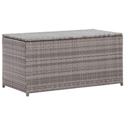 Baule da Giardino in Polyrattan 100x50x50 cm Grigio