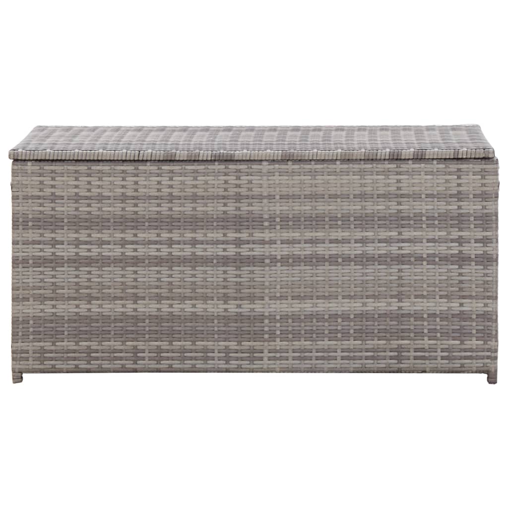 Baule da Giardino in Polyrattan 100x50x50 cm Grigio