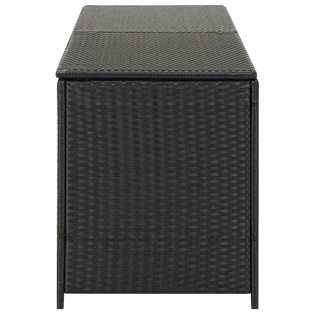 Baule da Giardino in Polyrattan 200x50x60 cm Nero | homemem39
