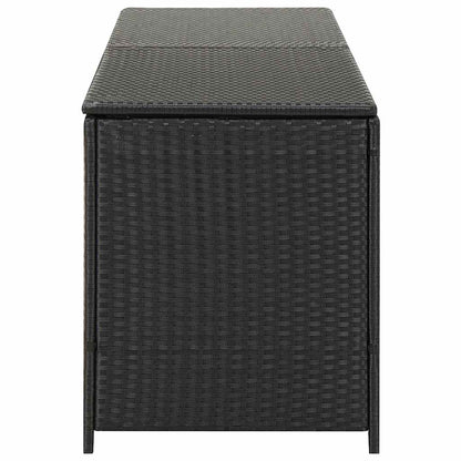 Baule da Giardino in Polyrattan 200x50x60 cm Nero | homemem39
