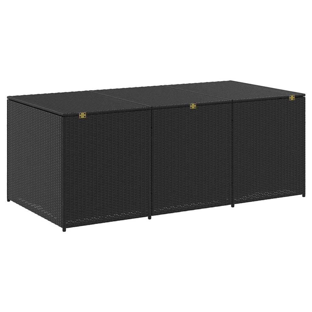 Baule da Giardino in Polyrattan 180x90x70 cm Nero