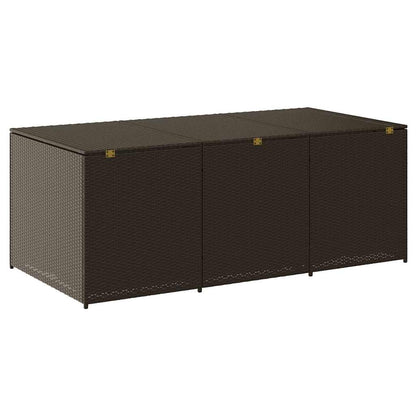 Baule da Giardino in Polyrattan 180x90x70 cm Marrone - homemem39
