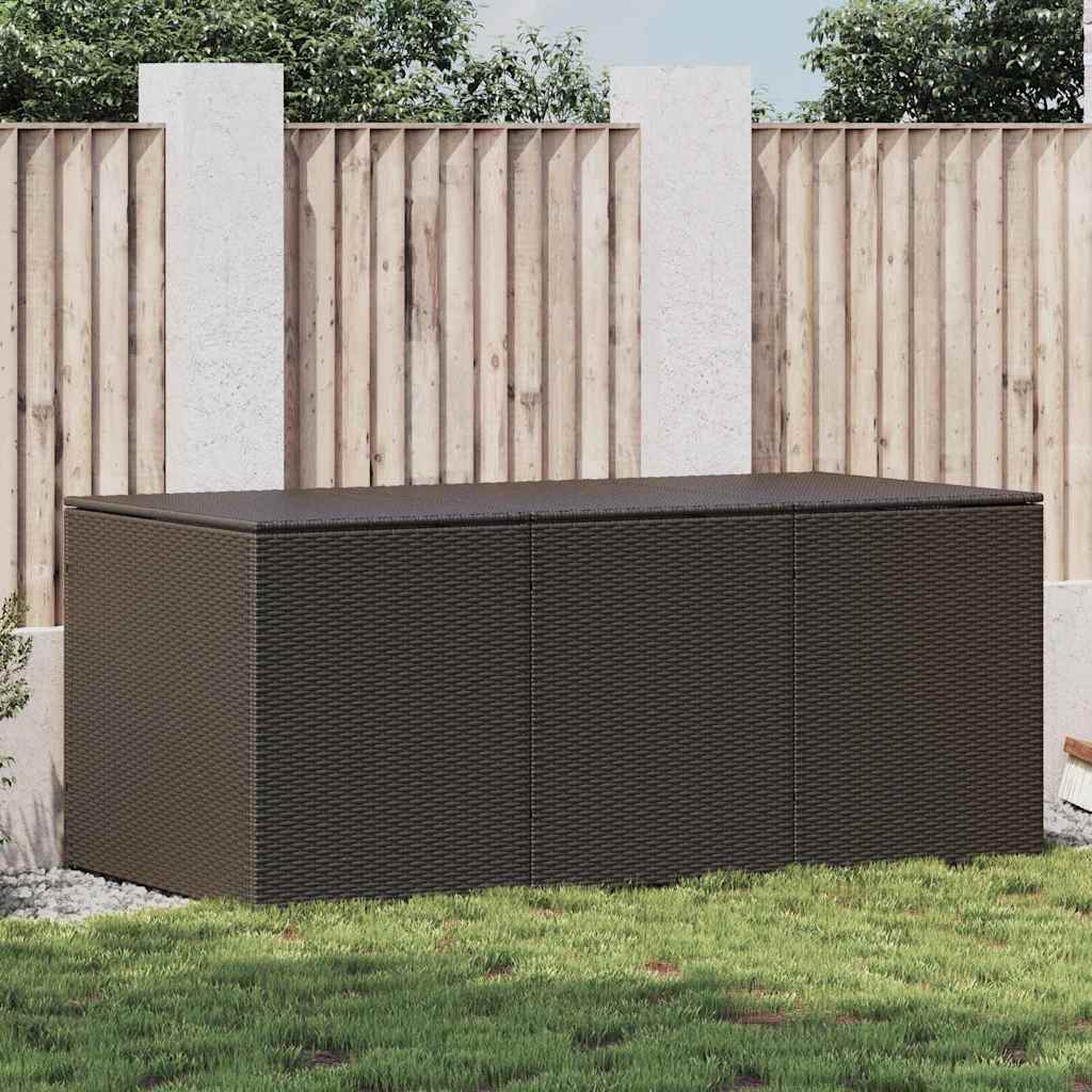 Baule da Giardino in Polyrattan 180x90x70 cm Marrone - homemem39