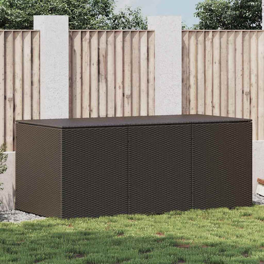 Baule da Giardino in Polyrattan 180x90x70 cm Marrone - homemem39