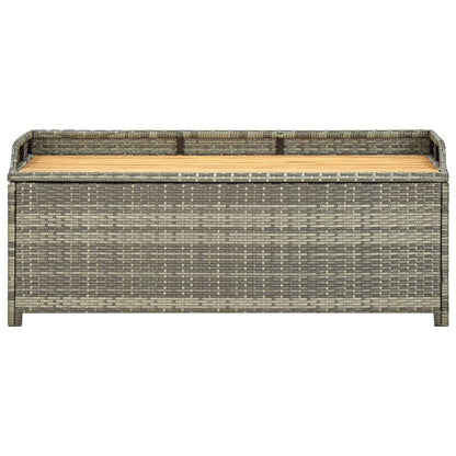 Gartenbank mit Staufach 120cm Polyrattan Grau