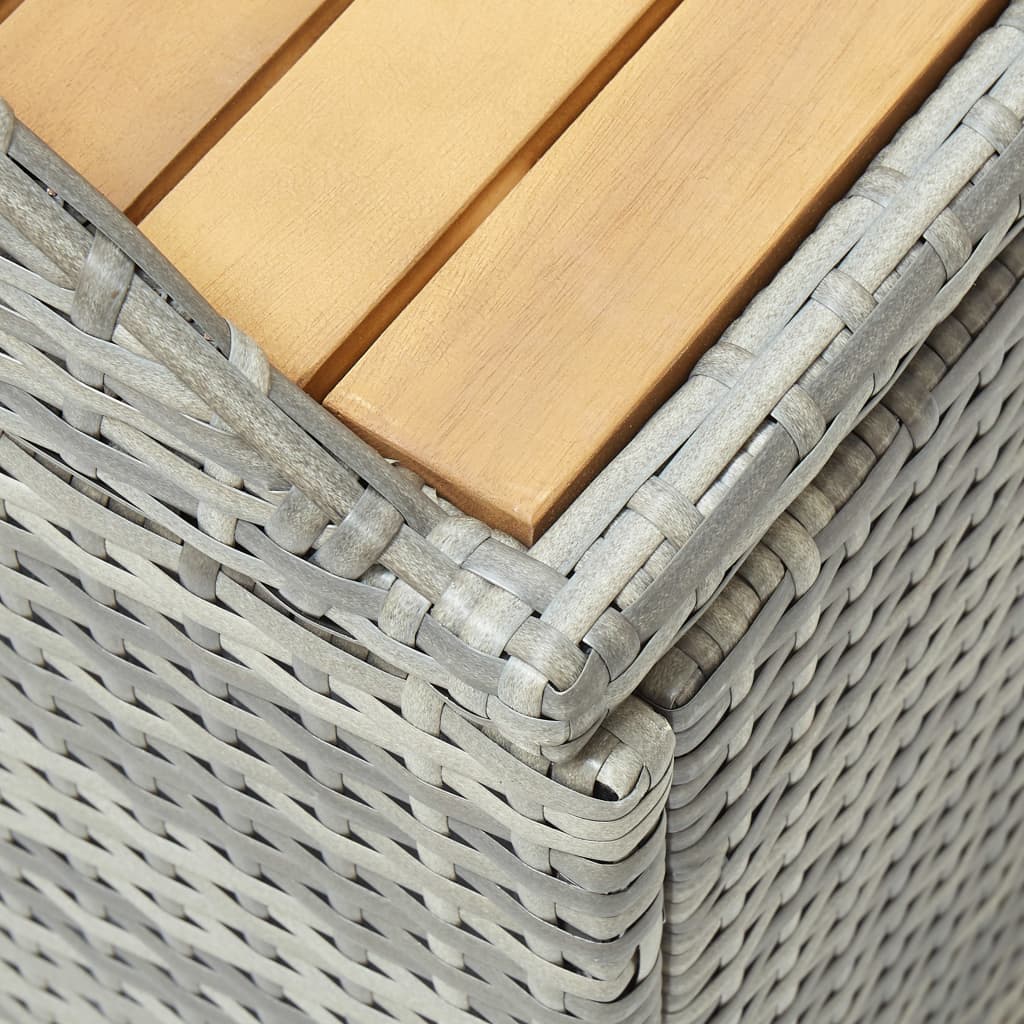 Gartenbank mit Staufach 120cm Polyrattan Grau