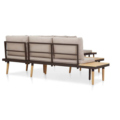 Set Divani da Giardino 7 Posti con Cuscini Legno Acacia Marrone