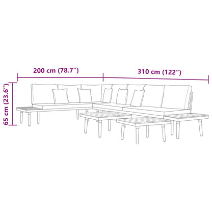 Set Divani da Giardino 7 Posti con Cuscini Legno Acacia Marrone - homemem39