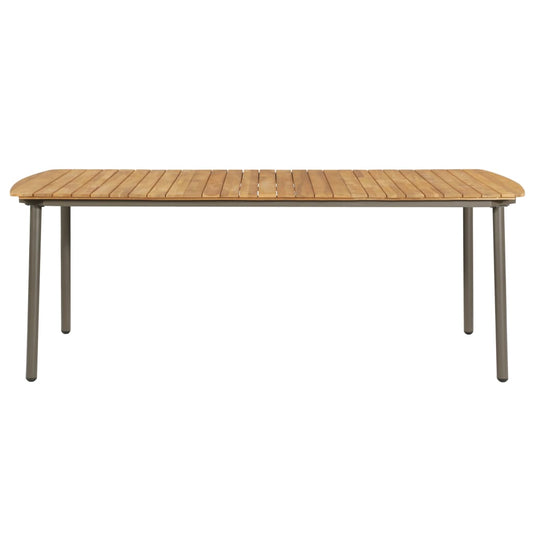 Tavolo da Giardino 200x100x72cm in Massello di Acacia e Acciaio - homemem39