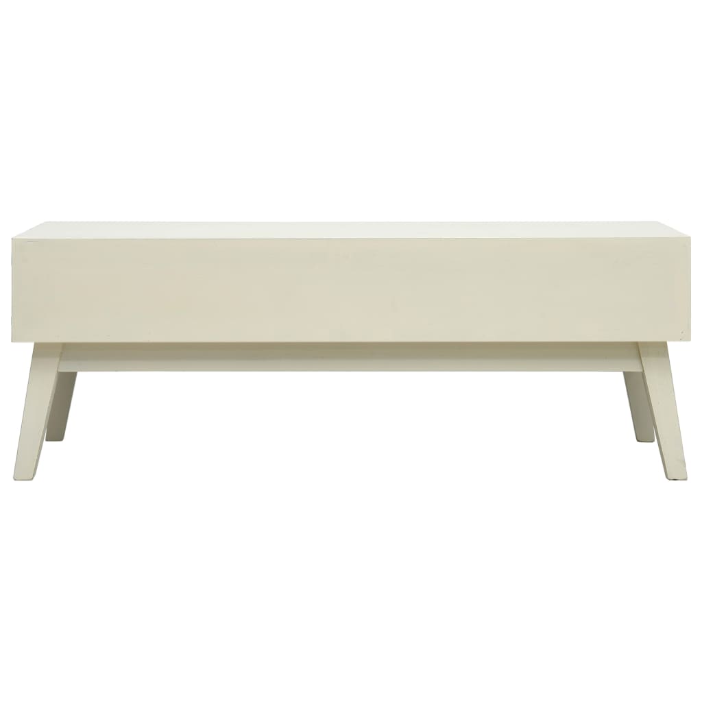 Tavolino Salotto 2 Cassetti Intagliati Grigio 110x50x40cm Legno | homemem39