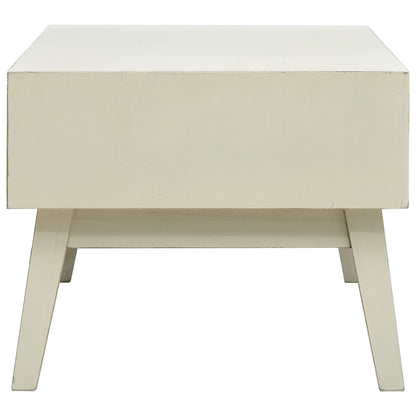 Tavolino Salotto 2 Cassetti Intagliati Grigio 110x50x40cm Legno | homemem39