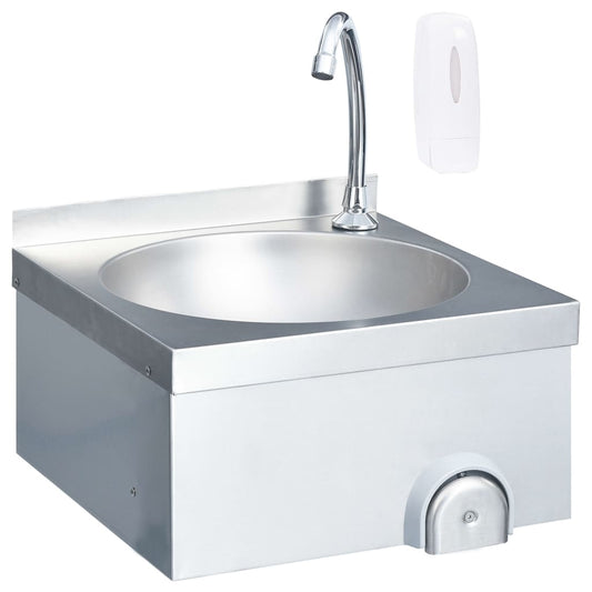 Lavandino con Rubinetto e Dispenser Sapone in Acciaio Inox | homemem39