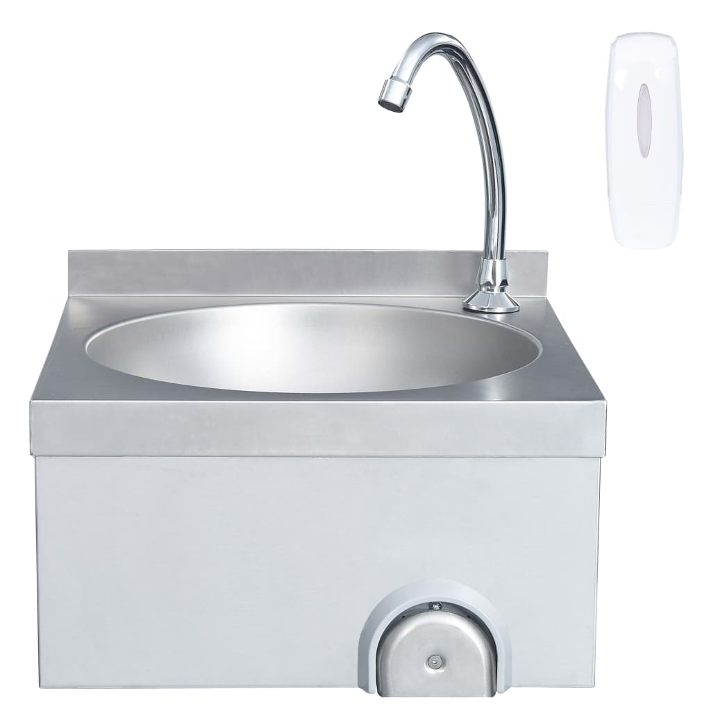 Lavandino con Rubinetto e Dispenser Sapone in Acciaio Inox | homemem39
