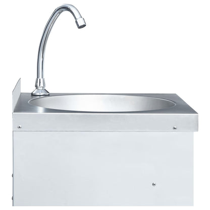 Lavandino con Rubinetto e Dispenser Sapone in Acciaio Inox - homemem39